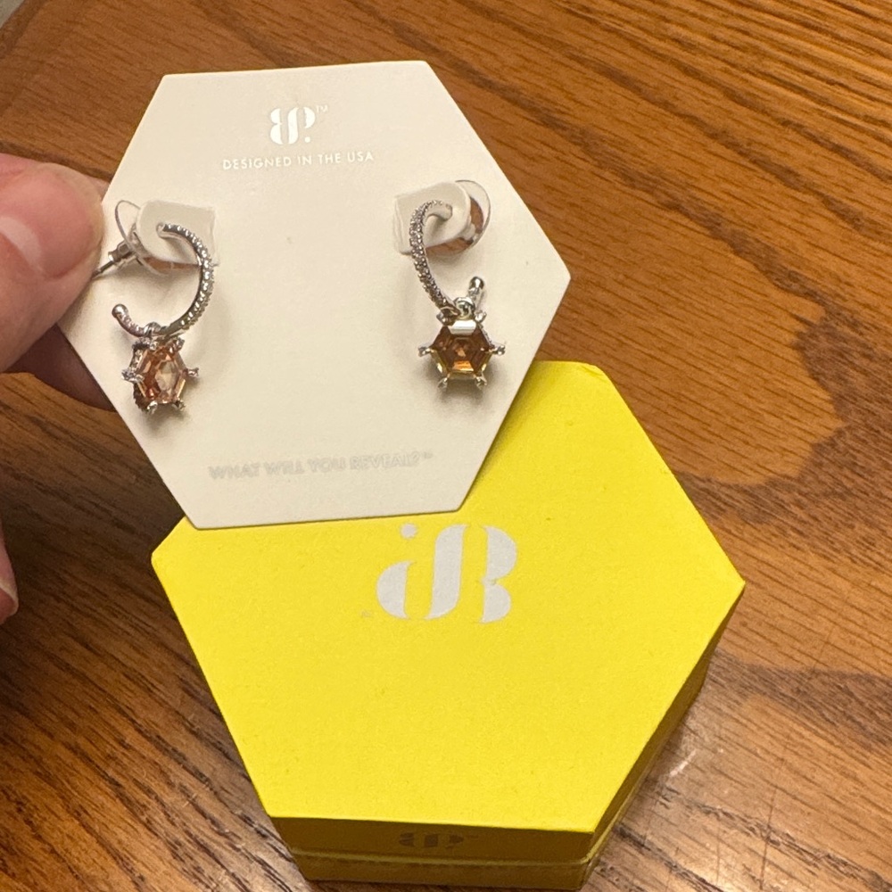 Stunning Silver and Orange Earrings by JB